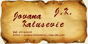 Jovana Kalušević vizit kartica